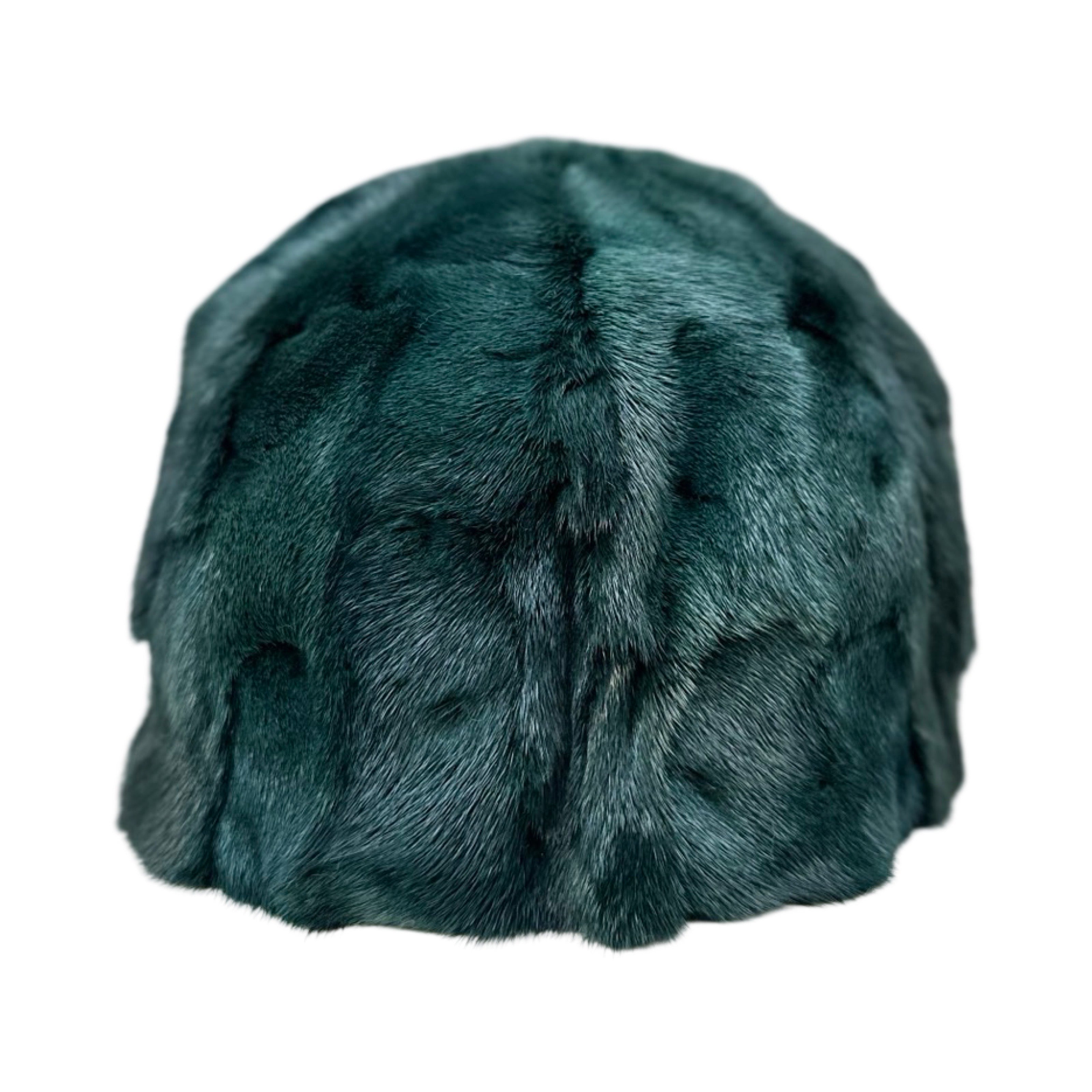 Kashani Hunter Green Diamond Cut Mink Baseball Hat - Dudes Boutique