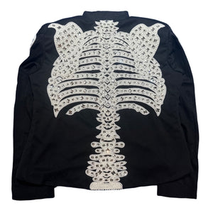 Kashani Skeleton Hyper Crystal Heart White Studded Jacket - Dudes Boutique