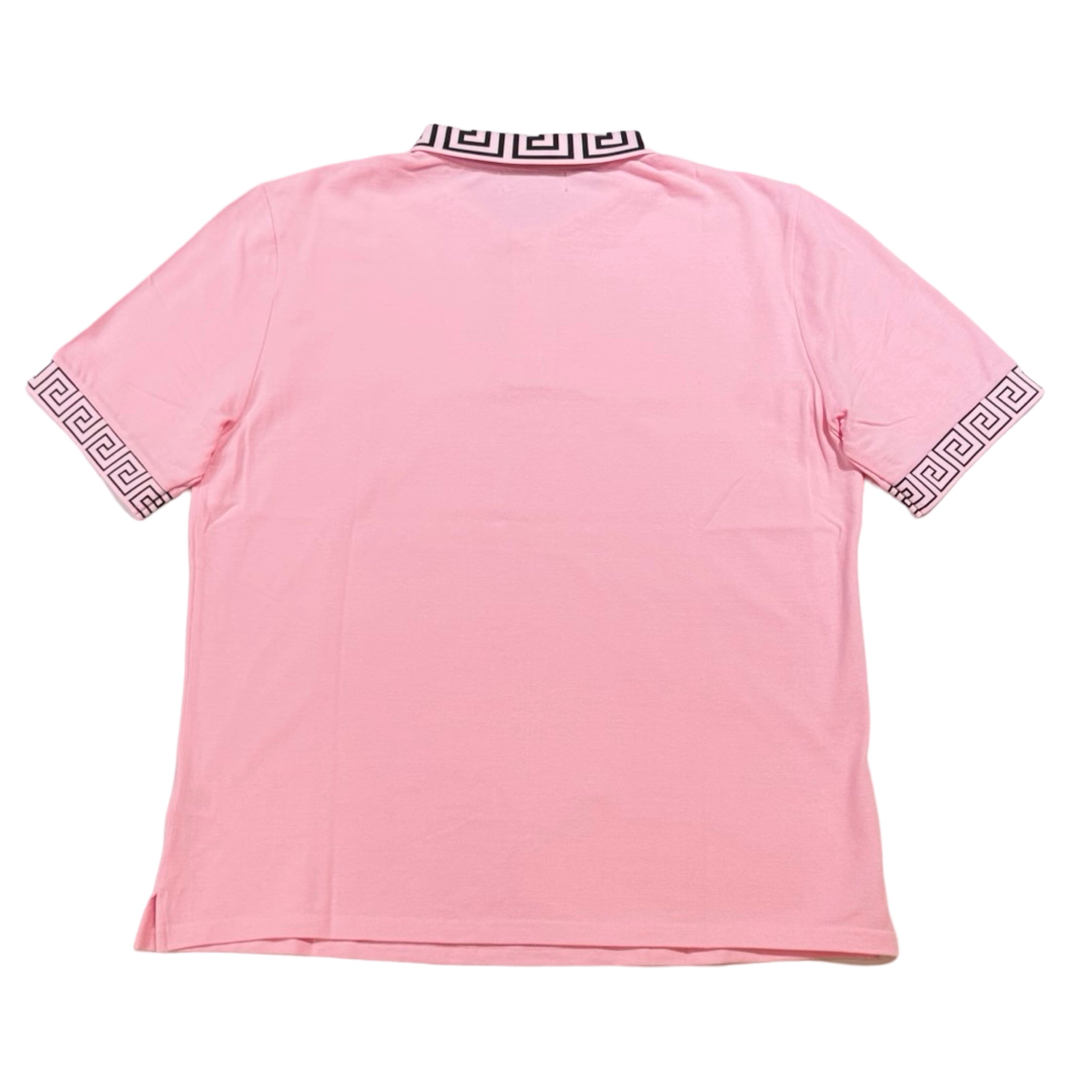 Prestige Pink Greek Key Polo Shirt - Dudes Boutique