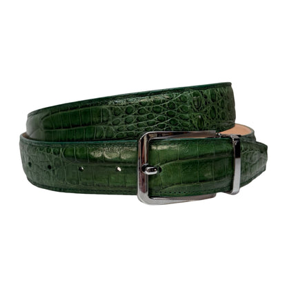 Kashani Forest Green Full Skin Alligator Belt
