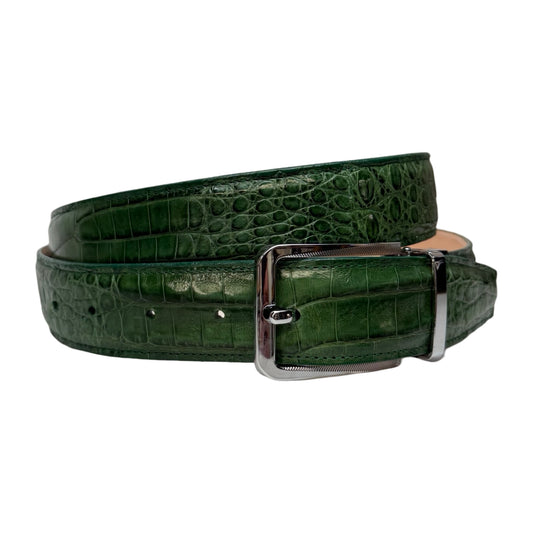 Kashani Forest Green Full Skin Alligator Belt