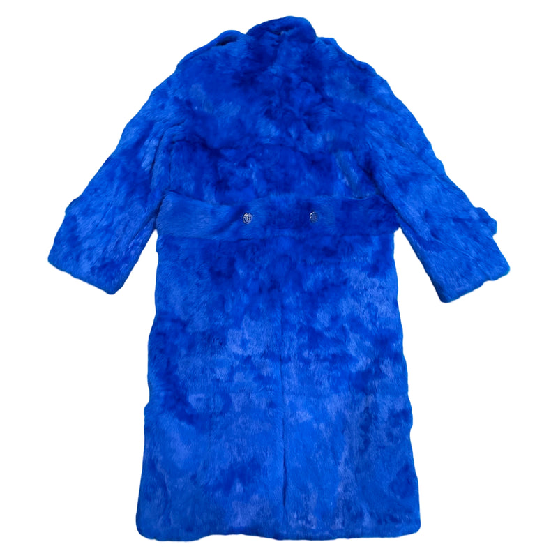 Kashani Men's Royal Blue Rabbit Fur Trench Coat - Dudes Boutique