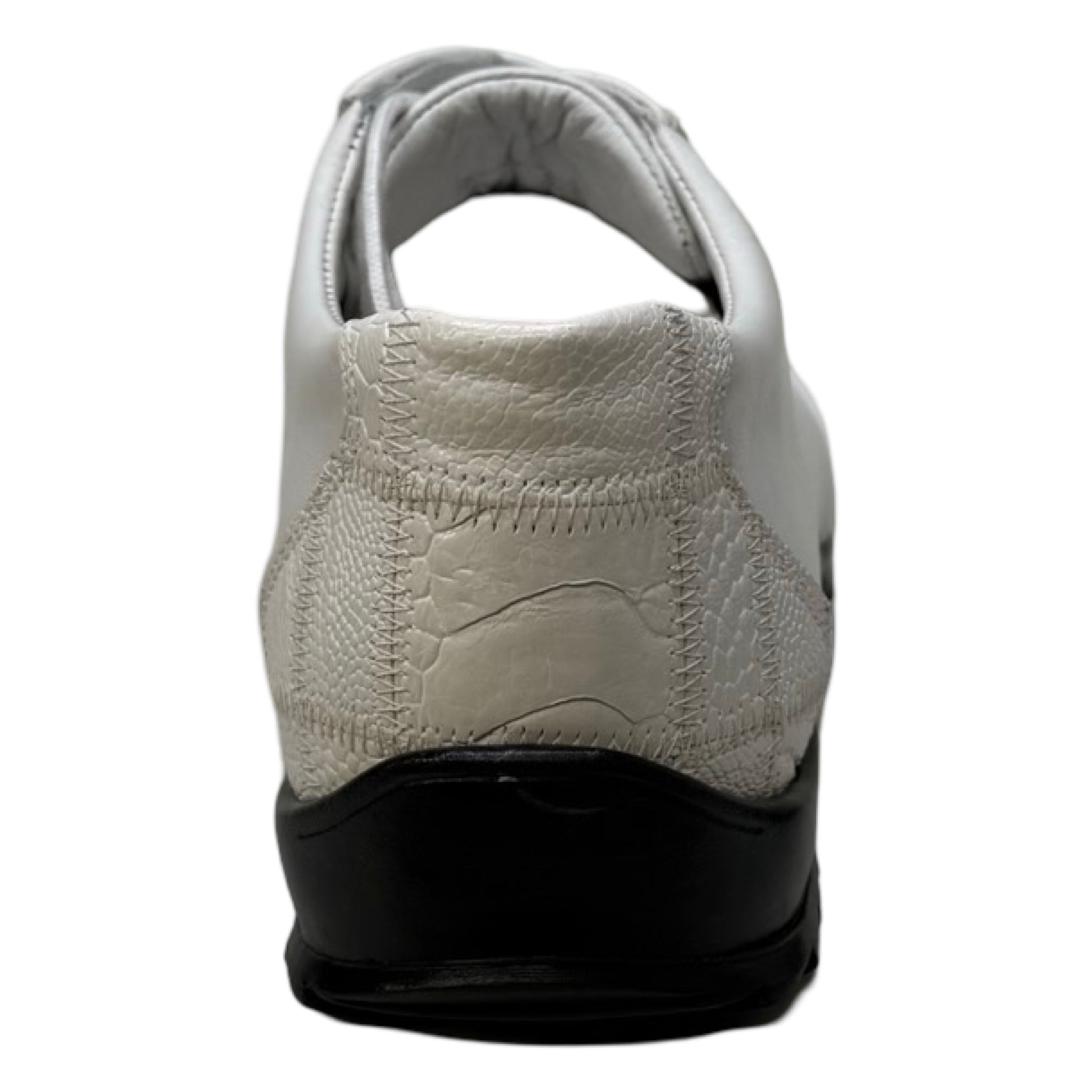 Los Altos White Ostrich Leg Lace Up Sneakers - Dudes Boutique