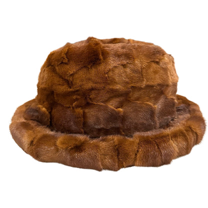 Kashani Men's Whisky Diamond Cut Mink Fur Top Hat - Dudes Boutique