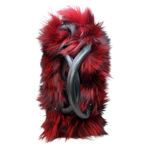 Volare Ladies Wine Fox Fur Handbag - Dudes Boutique