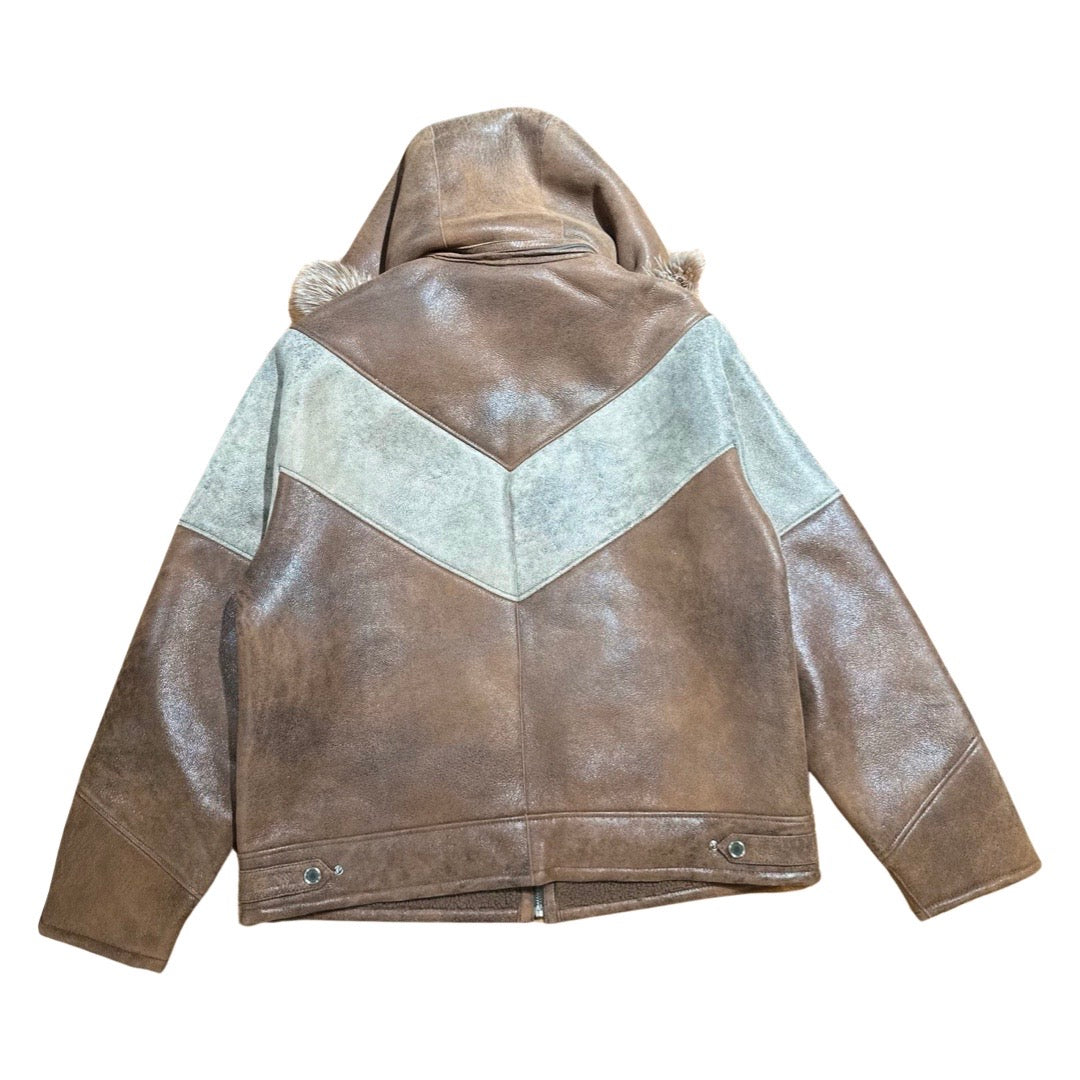 Kashani Two-Tone Brown Fox Hooded Shearling - Dudes Boutique