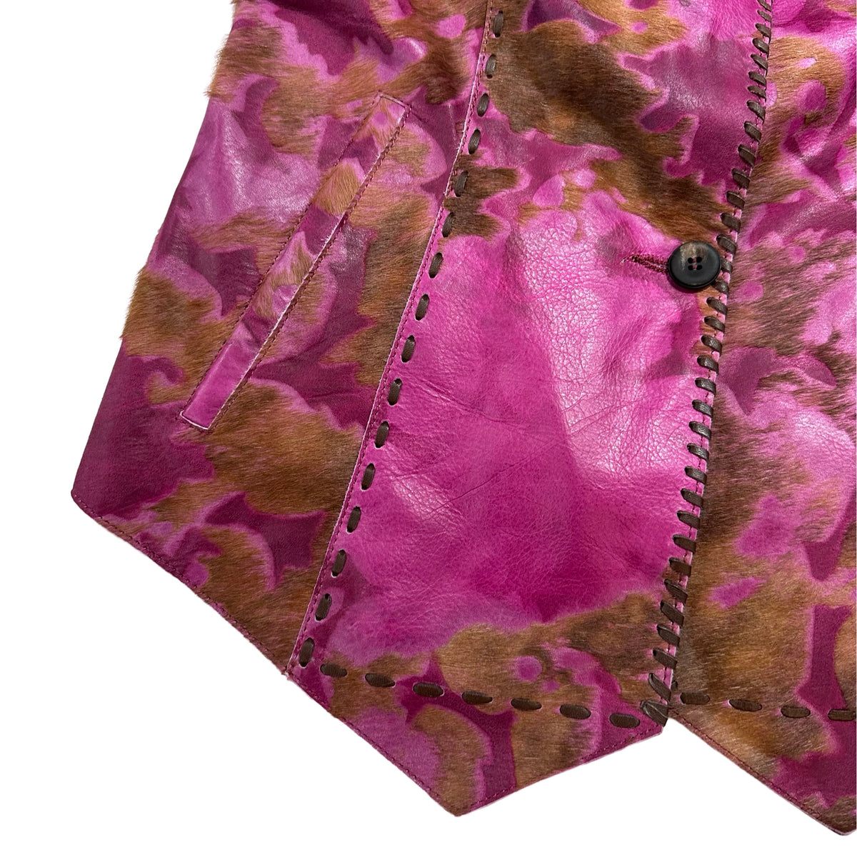 Kashani Women's Fuchsia Pink Cavallino Pony Hair Vest - Dudes Boutique