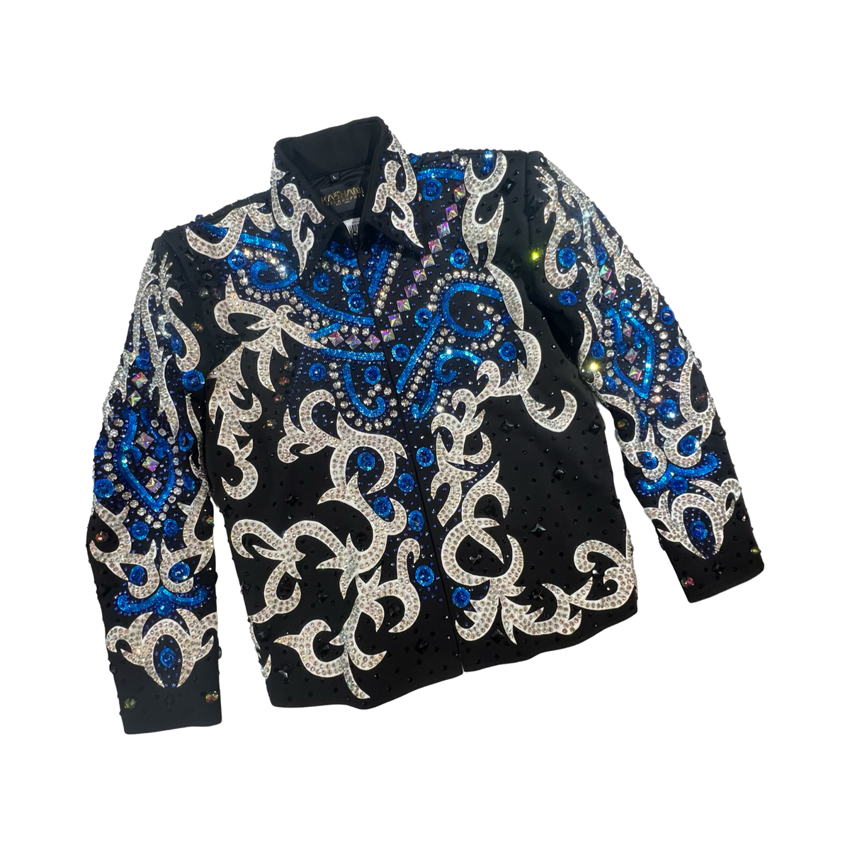 Kashani Blue Two Tone Hyper Crystal Jacket - Dudes Boutique
