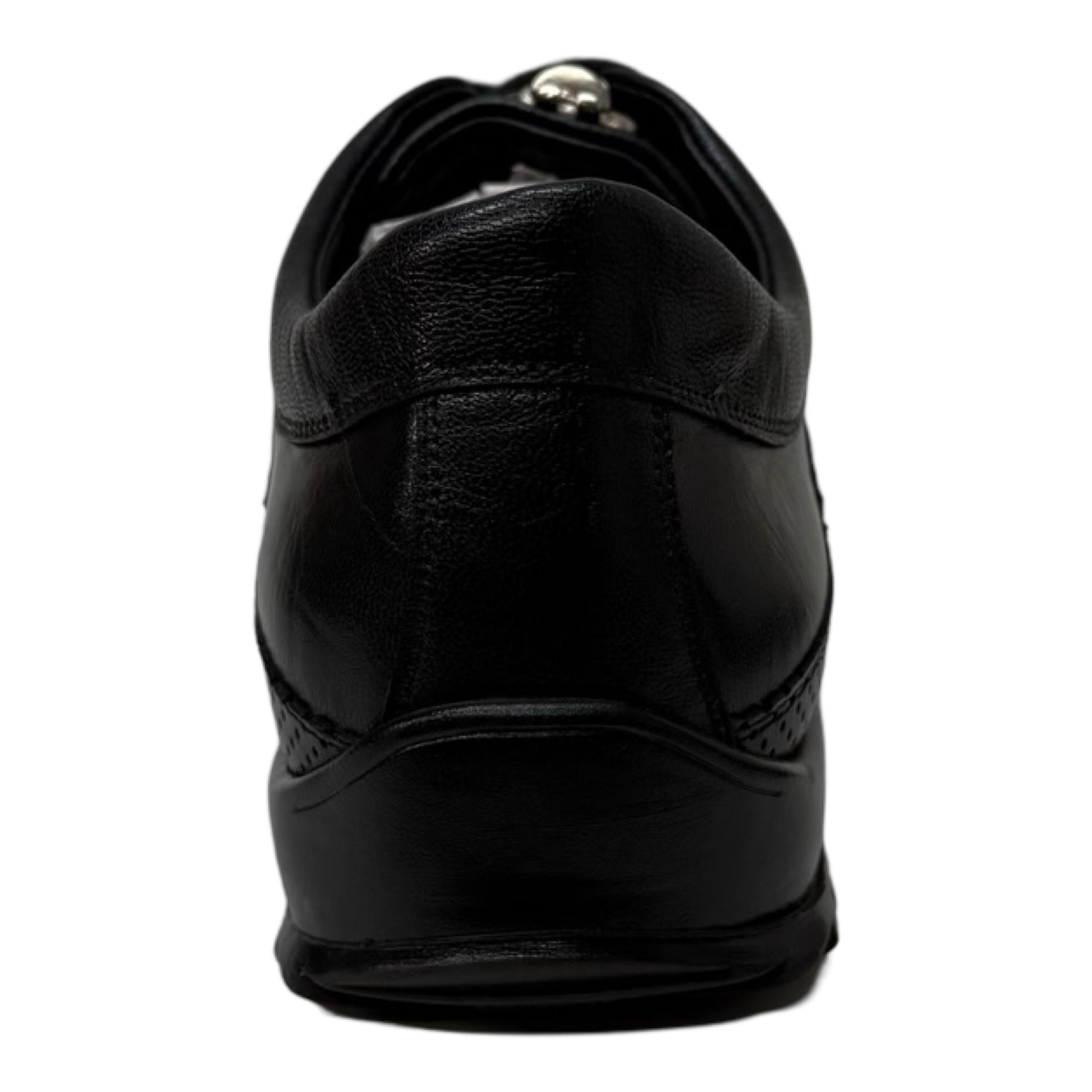 Los Altos Black Perforated Crocodile Tail Sneakers - Dudes Boutique