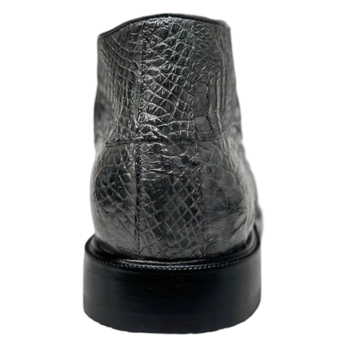 Los Altos Gray All Over Crocodile Belly Lace-Up Dress Ankle Boots - Dudes Boutique