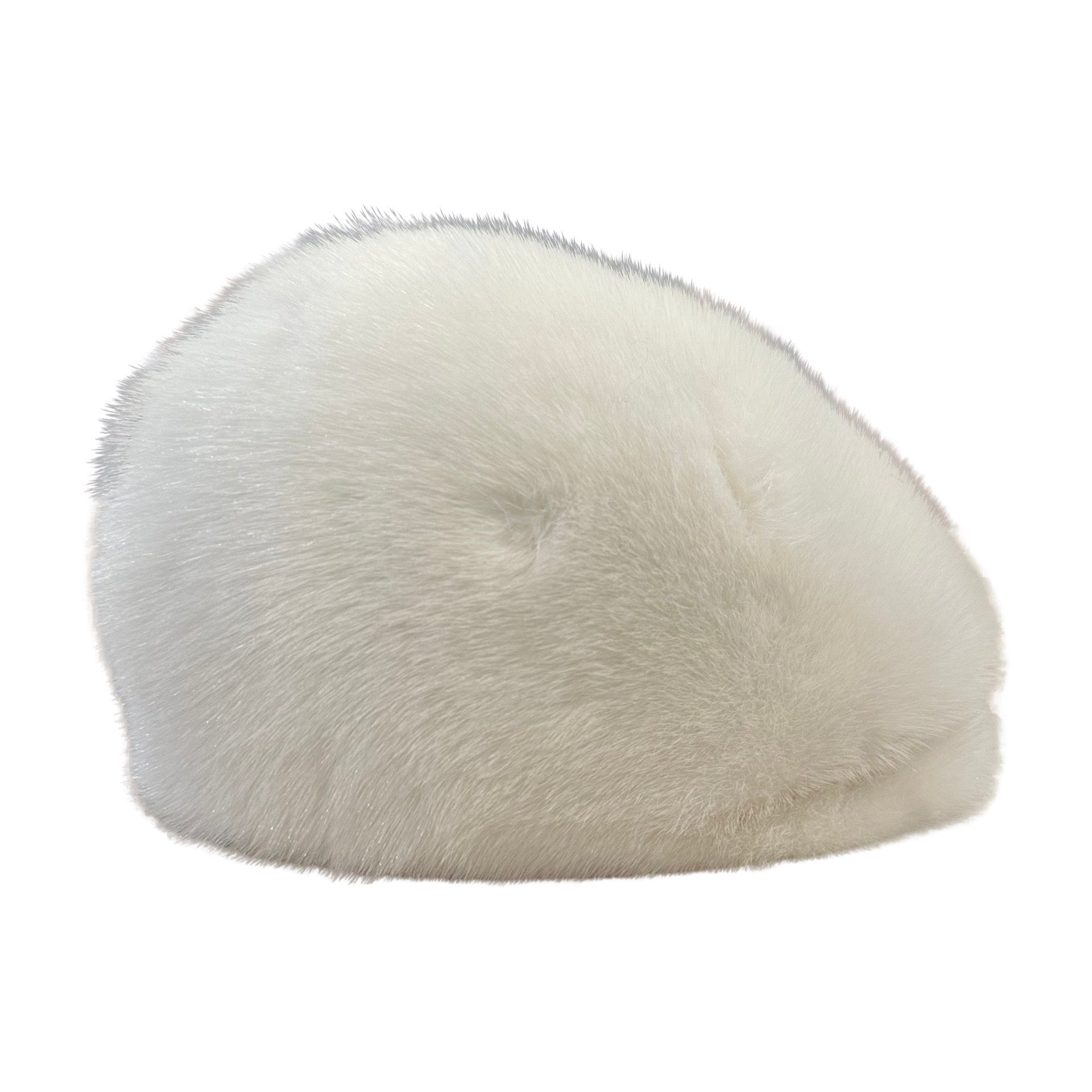 Kashani Men's White Full Mink Herringbone Cap - Dudes Boutique