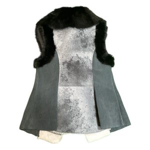 Kashani Women's Blackglama Mink / Shearling Ribbed Vest - Dudes Boutique