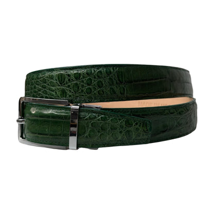 Kashani Forest Green Full Skin Alligator Belt