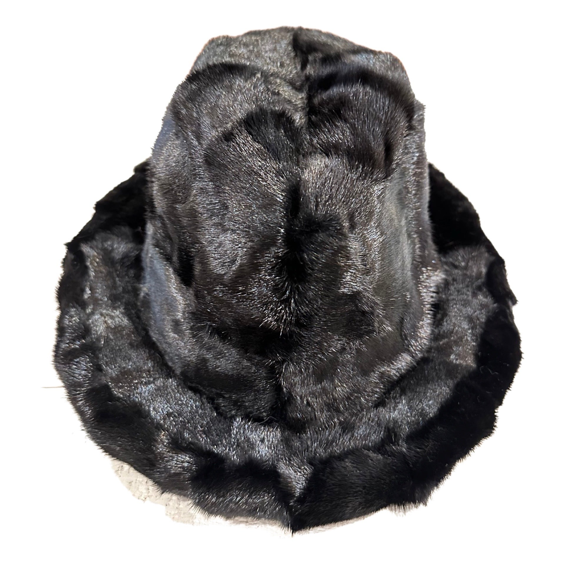 Kashani Men's Black Diamond Cut Mink Fur Top Hat - Dudes Boutique