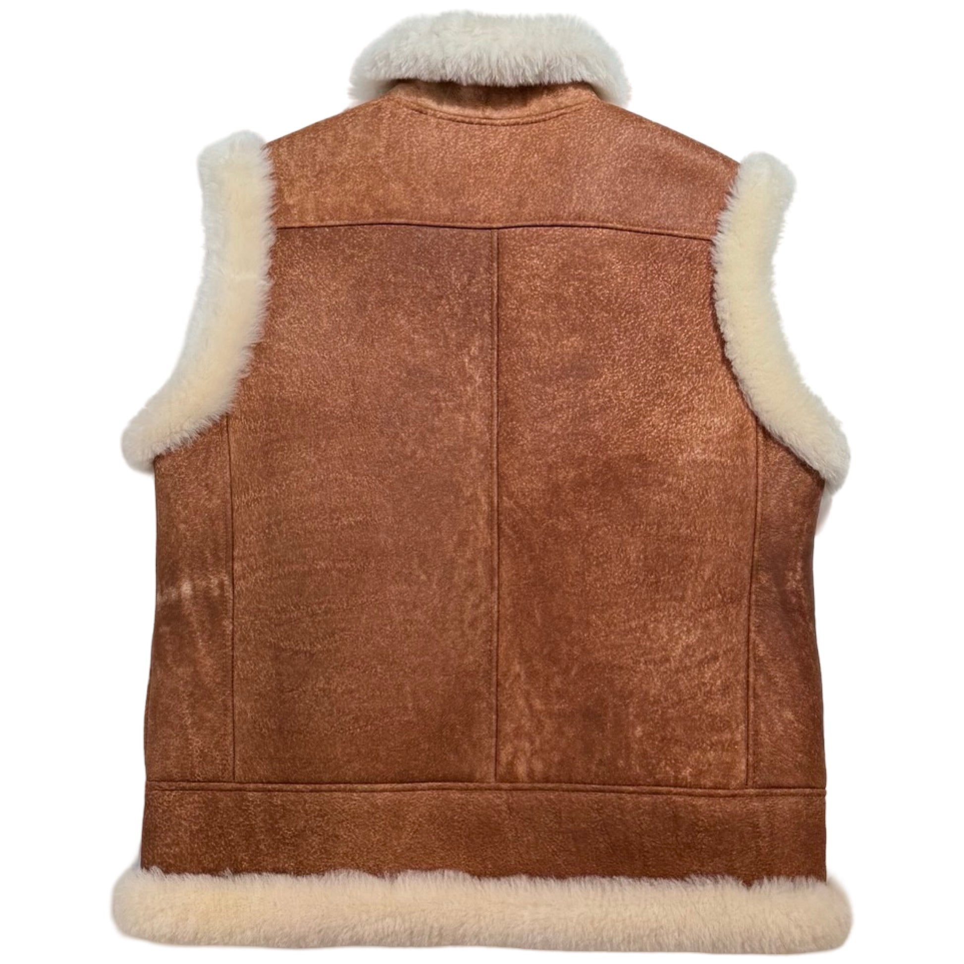 Kashani Men's Cognac Shearling Vest - Dudes Boutique