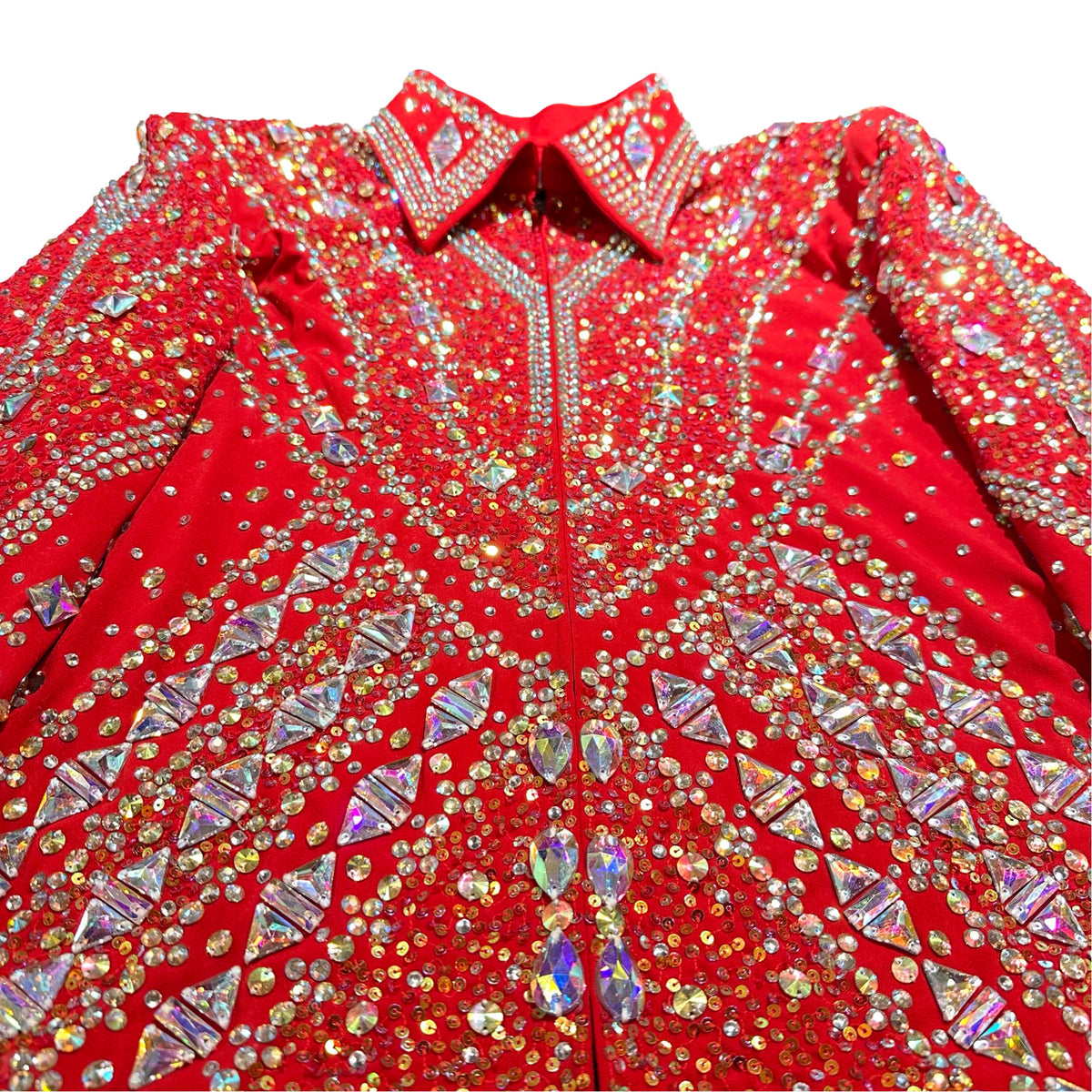 Kashani Red Crimson Silver Hyper Crystal Jacket - Dudes Boutique