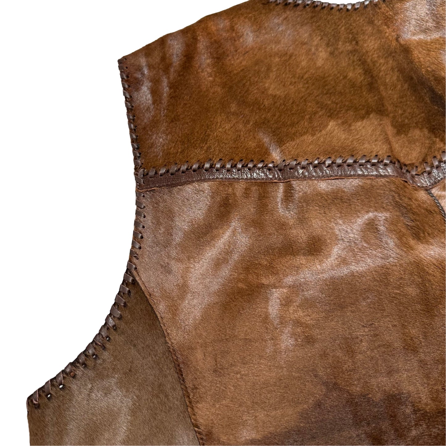 Kashani Rustic Chocolate Cavallino Pony Hair Hand Woven Vest - Dudes Boutique