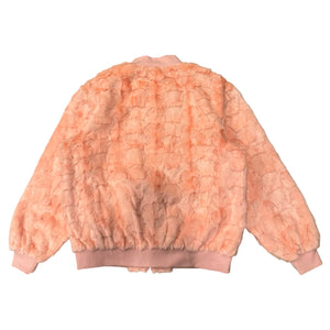 Kashani Pink Diamond Cut Mink Fur Bomber Jacket - Dudes Boutique