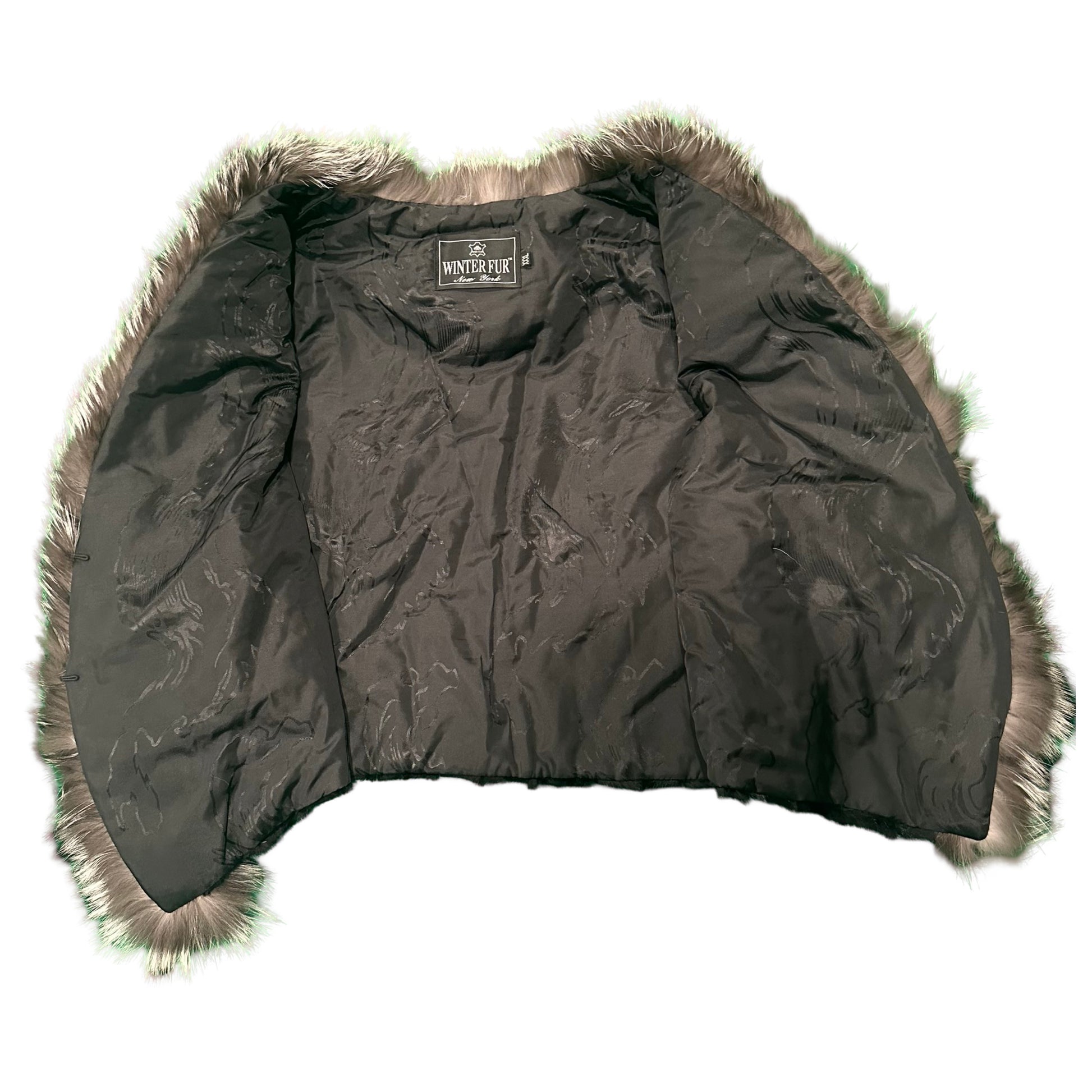 Kashani Women's Black Diamond Cut Mink Silver Fox Fur Vest - Dudes Boutique