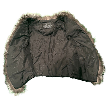 Kashani Women's Black Diamond Cut Mink Silver Fox Fur Vest - Dudes Boutique