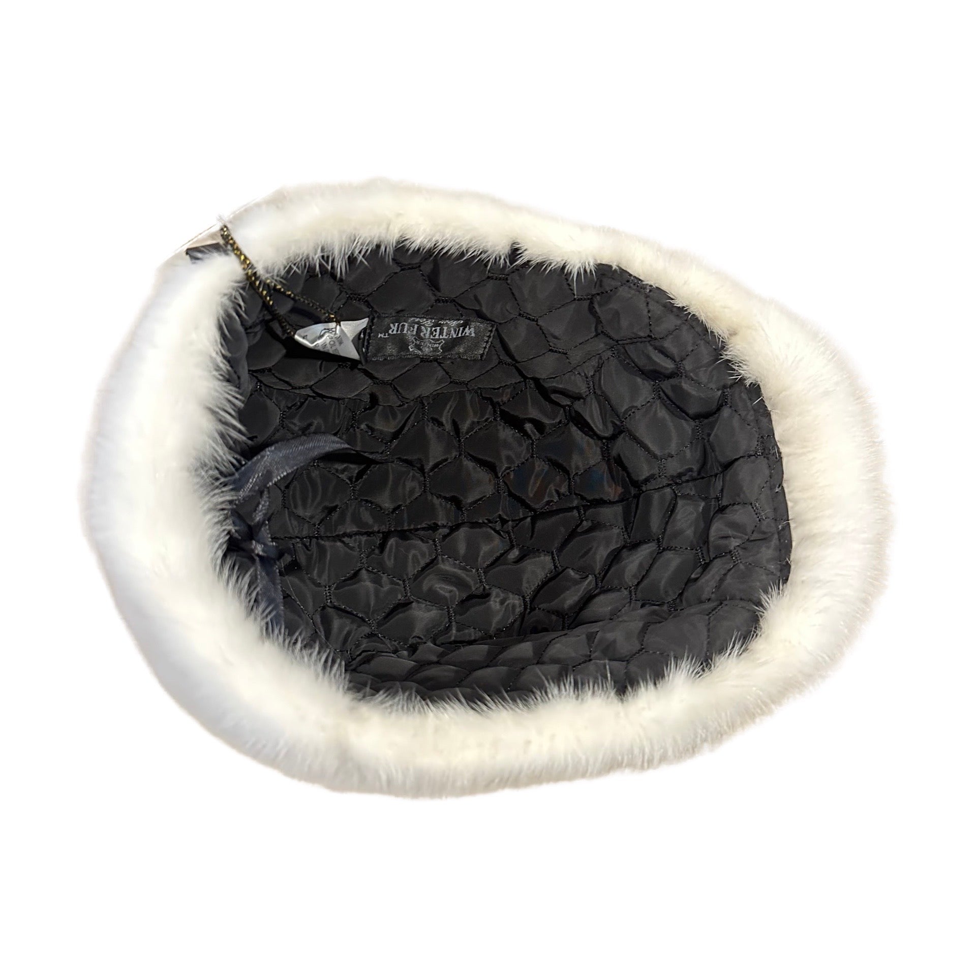 Kashani Men's White Full Mink Herringbone Cap - Dudes Boutique