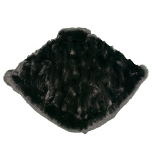 Kashani Women's Black Fox Fur Poncho - Dudes Boutique