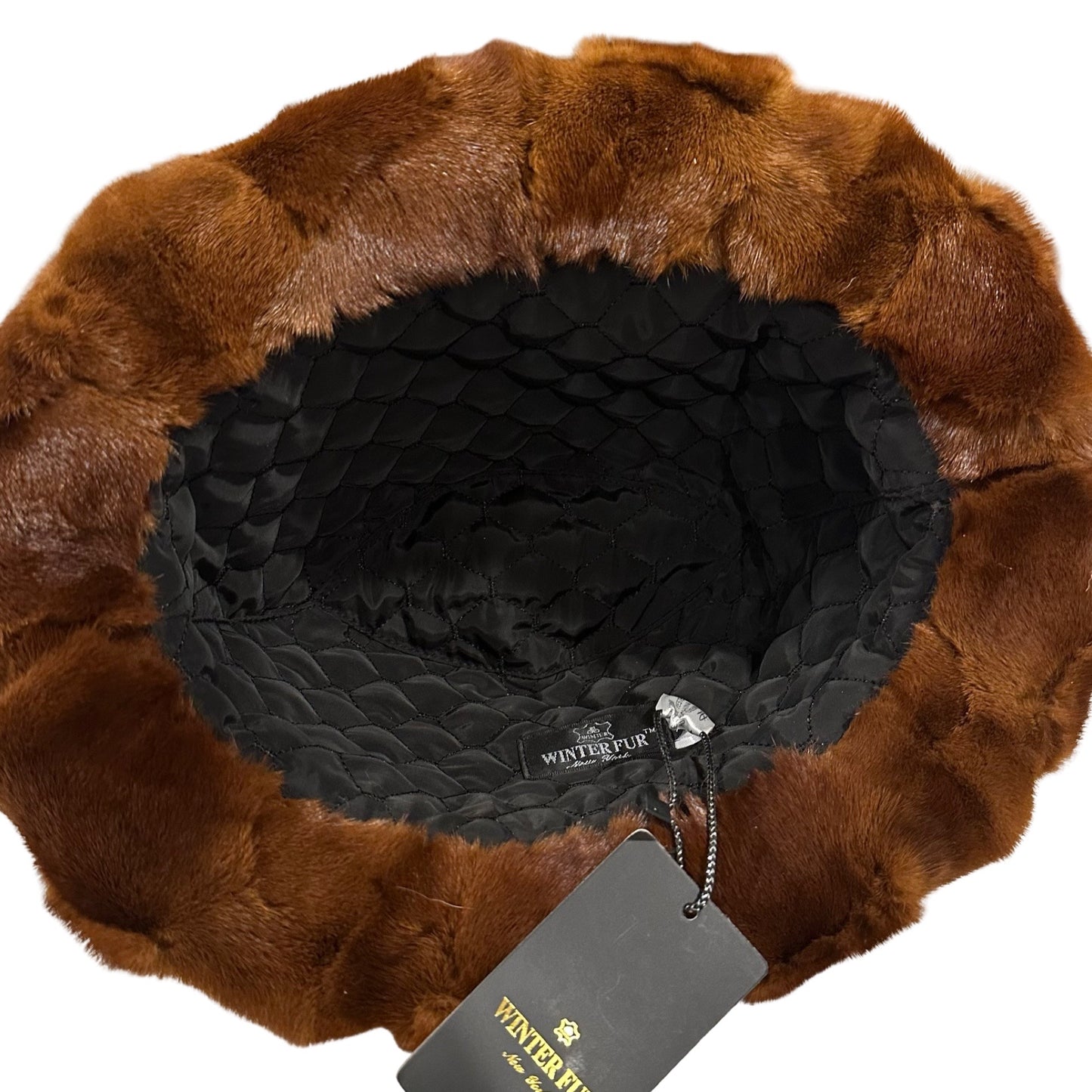 Kashani Men's Whisky Diamond Cut Mink Fur Top Hat - Dudes Boutique