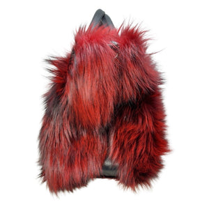 Volare Ladies Wine Fox Fur Handbag - Dudes Boutique