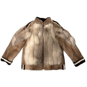 Kashani Men's Arctic Fox Tri-Tone Mink Fur Coat - Dudes Boutique