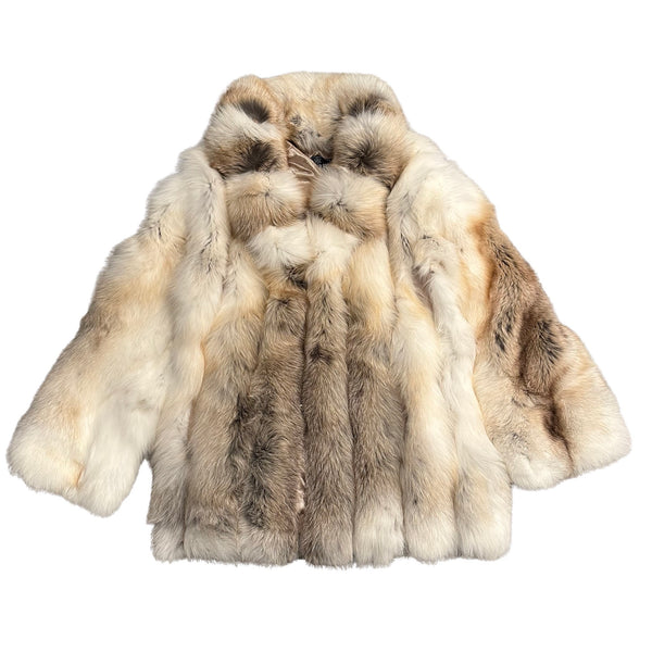 Kashani Men's Full Arctic Cream Fox Fur Coat - Dudes Boutique