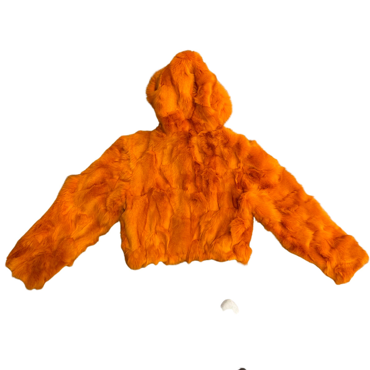 Kashani Ladies Orange Hooded Fox Fur Coat - Dudes Boutique