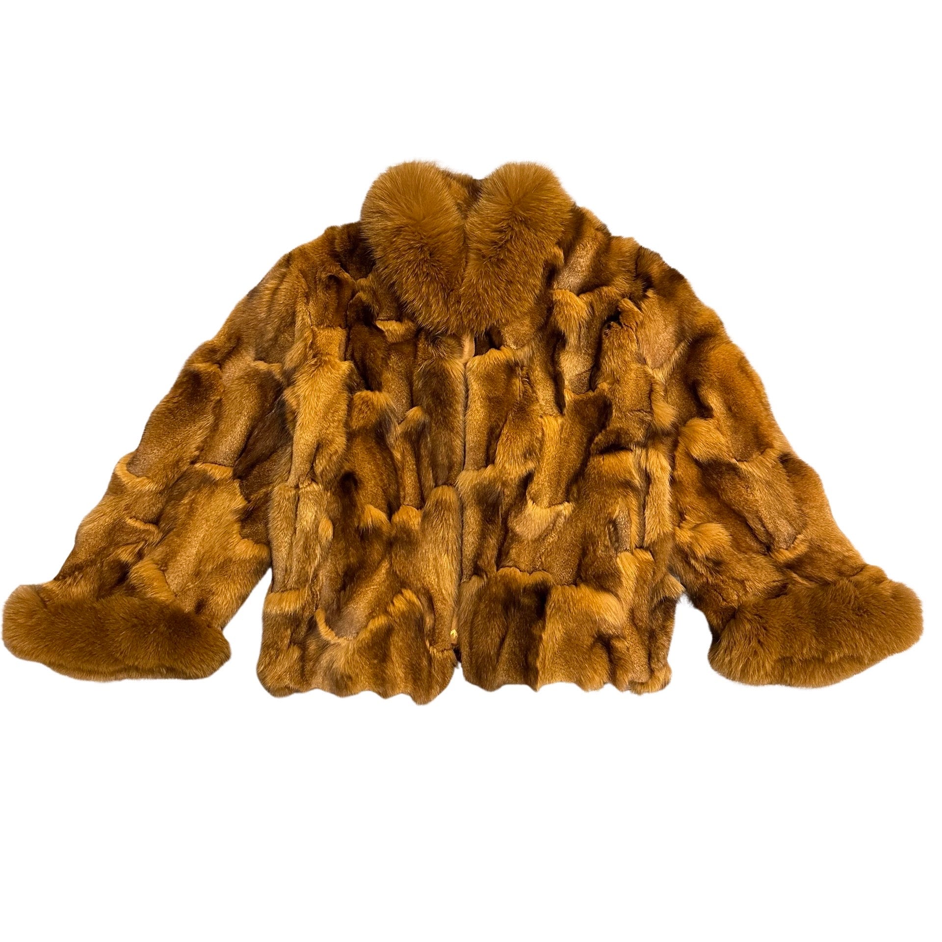 Kashani Ladies Whisky Diamond Cut Fox Fur Coat - Dudes Boutique