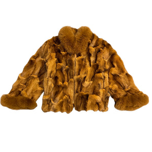 Kashani Ladies Whisky Diamond Cut Fox Fur Coat - Dudes Boutique