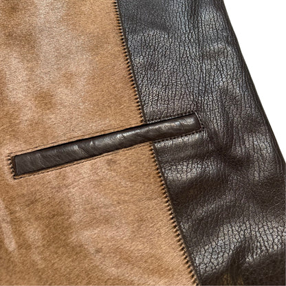 Kashani Tri Brown Cavallino Pony Hair Hand Woven Vest - Dudes Boutique
