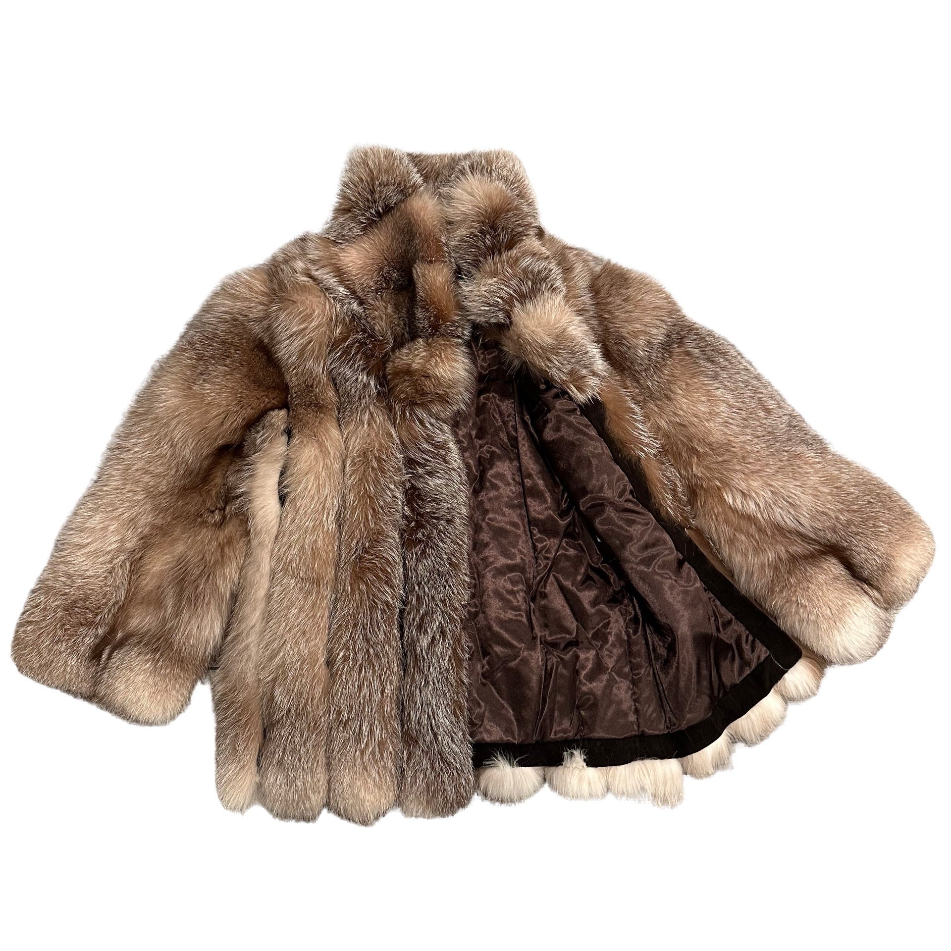 Kashani Men's Full Natural Arctic Red Fox 3/4 Fur Coat - Dudes Boutique