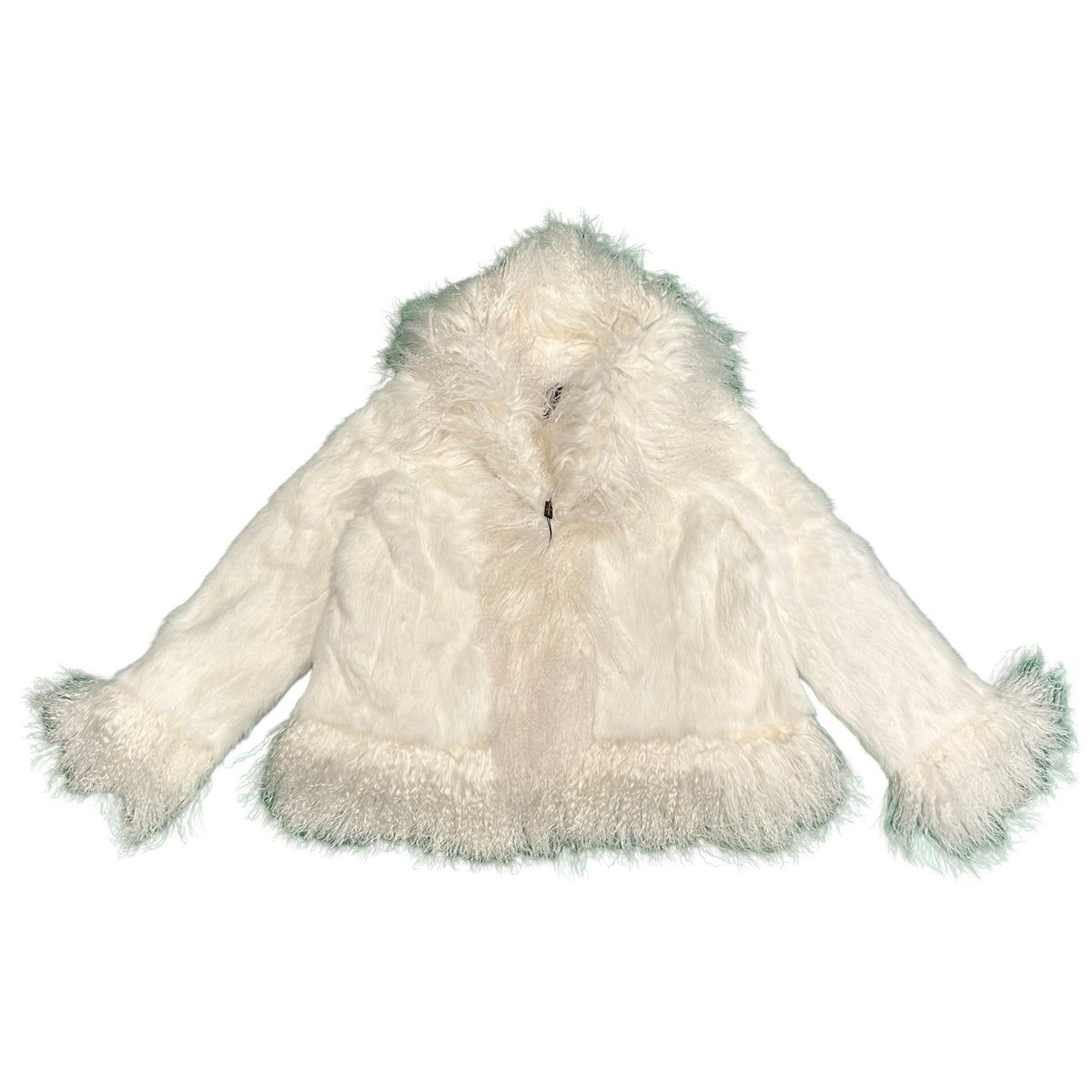 Kashani Women's White Rabbit / Mongolian Lamb Fur Jacket - Dudes Boutique