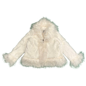 Kashani Women's White Rabbit / Mongolian Lamb Fur Jacket - Dudes Boutique