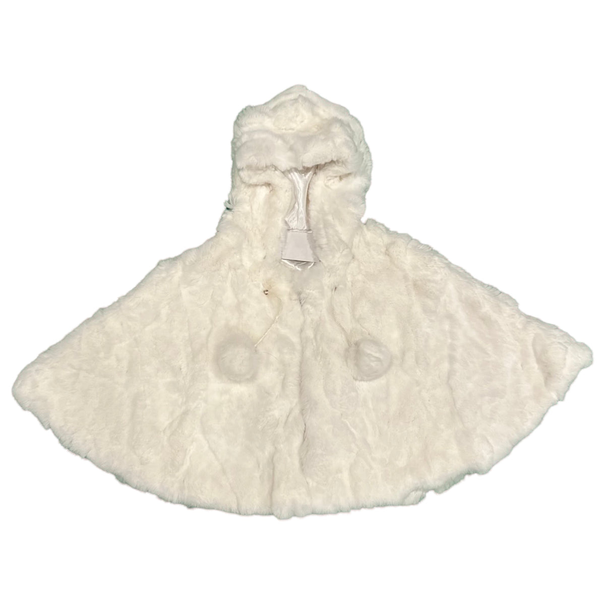 Kashani Kids White Rabbit Fur Hooded Cape - Dudes Boutique