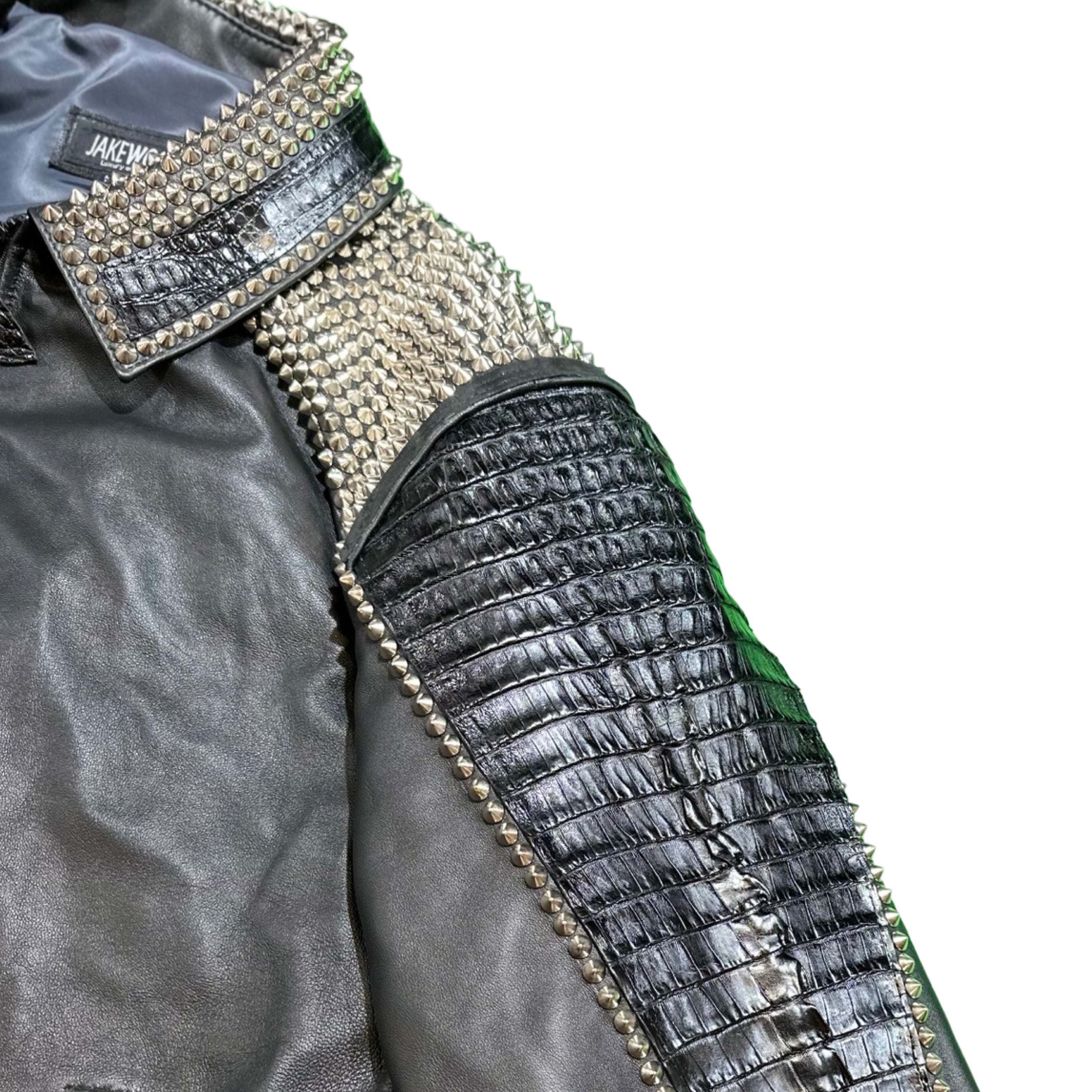G Gator - Black Studded Crocodile Jacket – Dudes Boutique