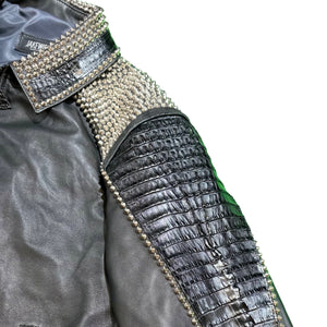 G Gator - Black Studded Crocodile Jacket - Dudes Boutique