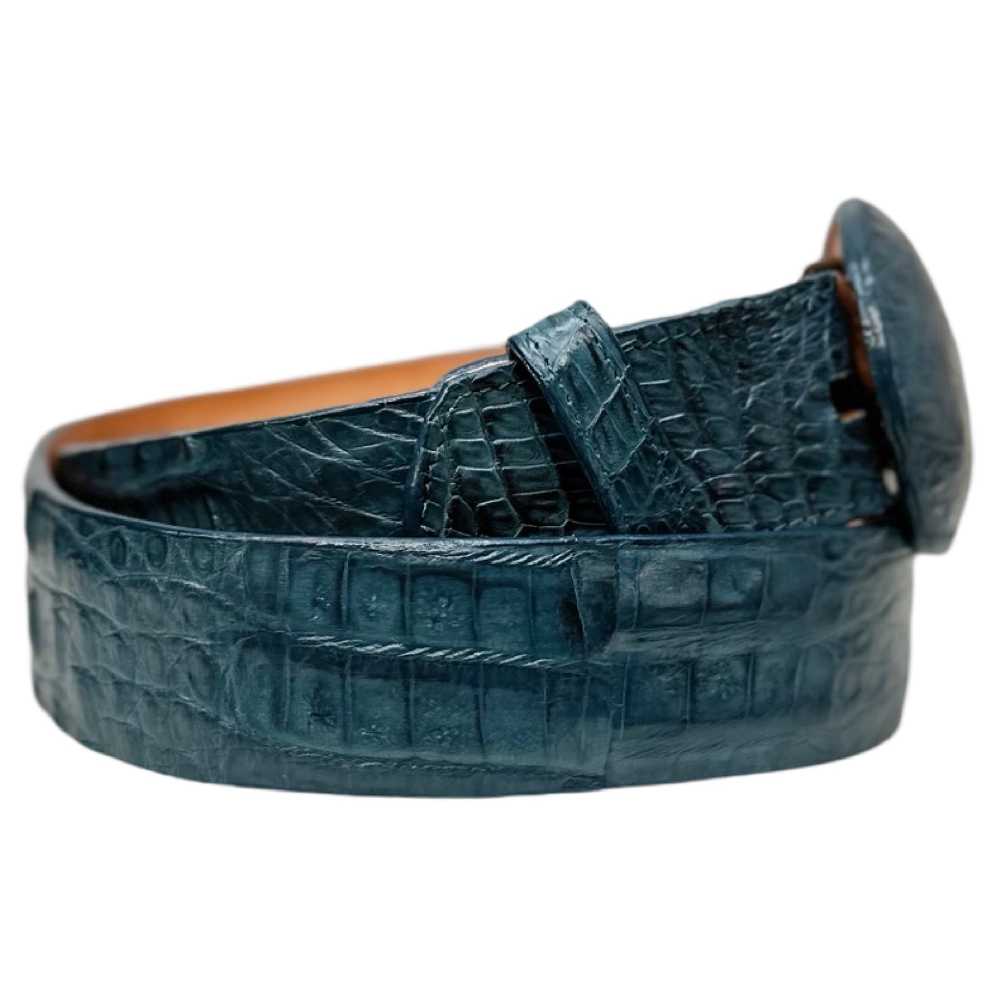 Los Altos Blue Jeans Caiman Crocodile Belt - Dudes Boutique