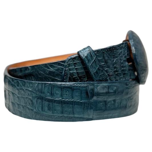 Los Altos Blue Jeans Caiman Crocodile Belt - Dudes Boutique