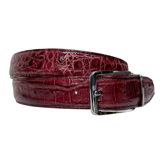Kashani Burgundy Full Skin Alligator Belt