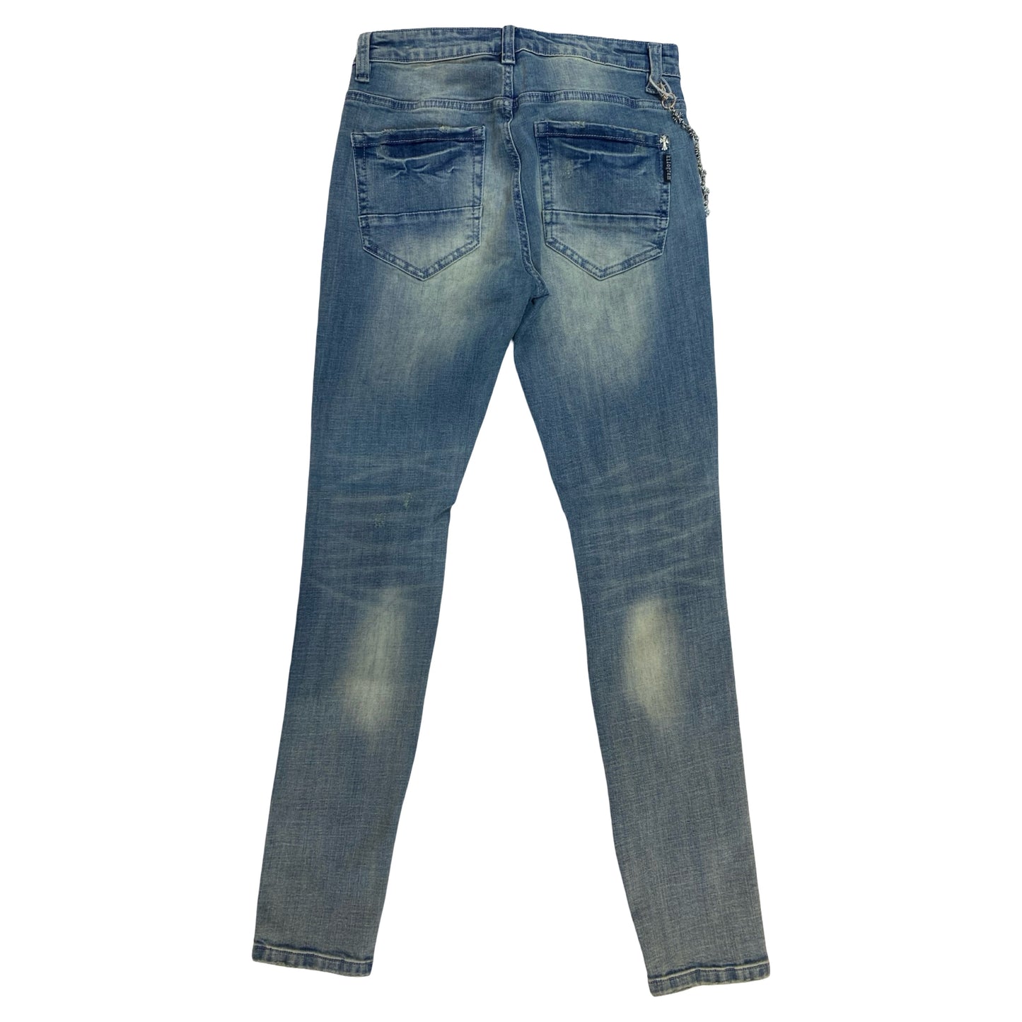 Kilogram Light Wash Cross Rivet Denim Jeans