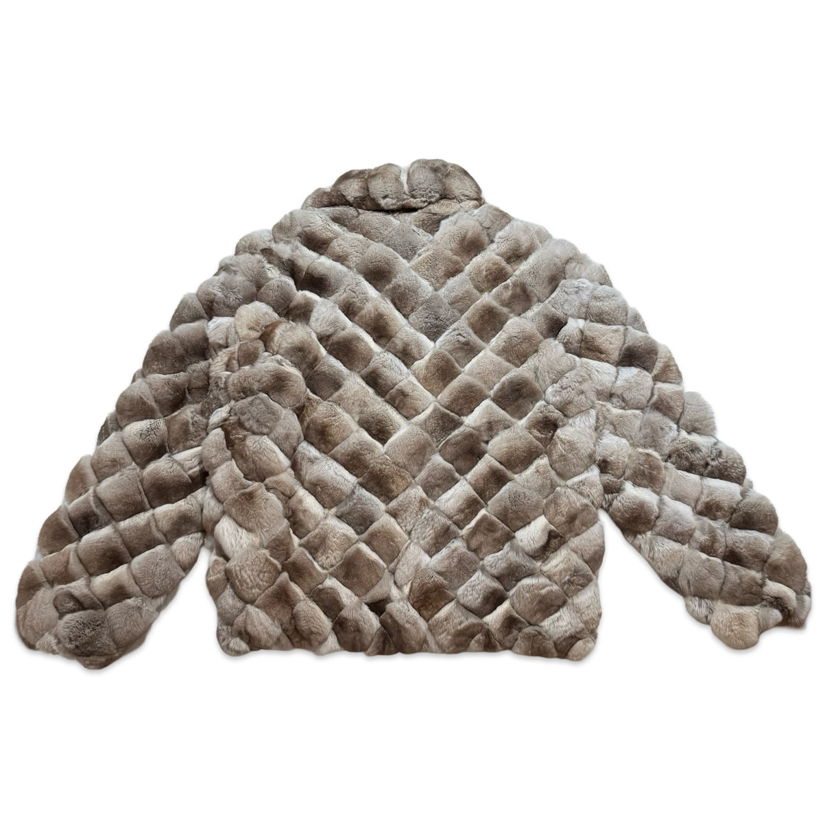 Kashani natural diamond cut pastel chinchilla fur bomber jacket