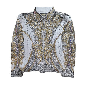 Kashani White Golden Kingdom Hyper Crystal Jacket - Dudes Boutique