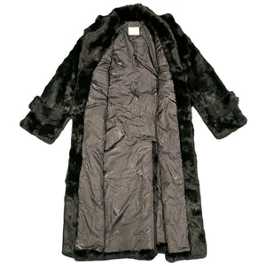 Kashani Men's Black Rabbit Fur Trench Coat - Dudes Boutique