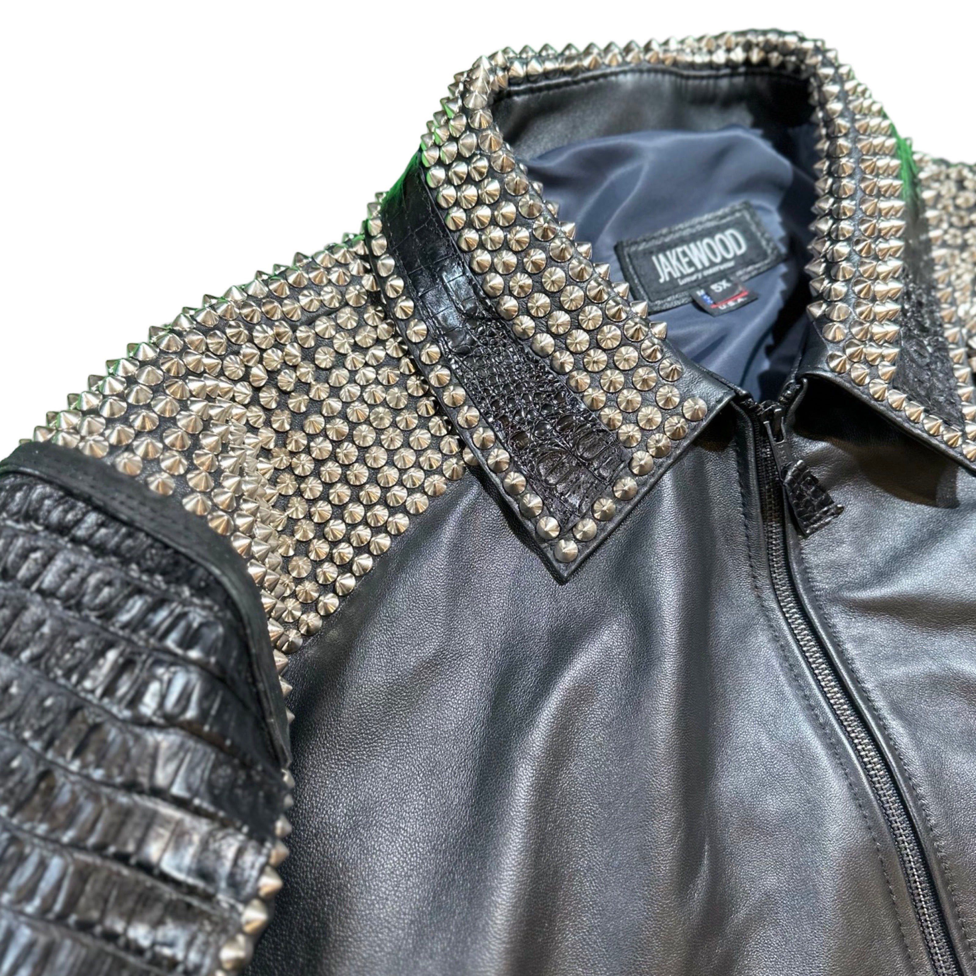 G Gator - Black Studded Crocodile Jacket – Dudes Boutique