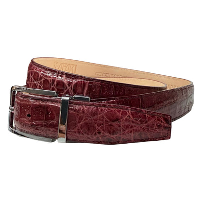Kashani Burgundy Full Skin Alligator Belt