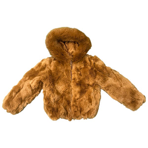 Kashani Kids Whiskey Rabbit Fur Hooded Jacket - Dudes Boutique